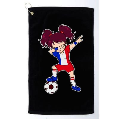 French Dabbing Soccer Girl France Golf Towel