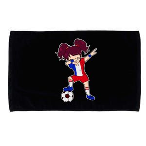 French Dabbing Soccer Girl France Microfiber Hand Towel