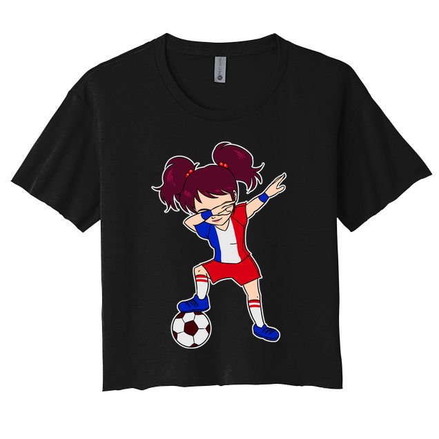 French Dabbing Soccer Girl France Crop Top