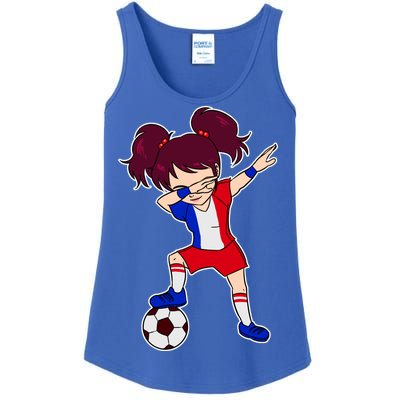 French Dabbing Soccer Girl France Ladies Essential Tank