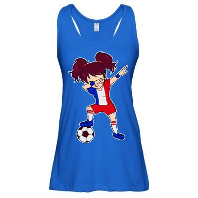 French Dabbing Soccer Girl France Ladies Essential Flowy Tank