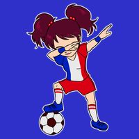 French Dabbing Soccer Girl France 16 in Basic Backpack