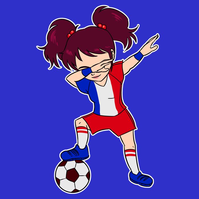 French Dabbing Soccer Girl France 16 in Basic Backpack