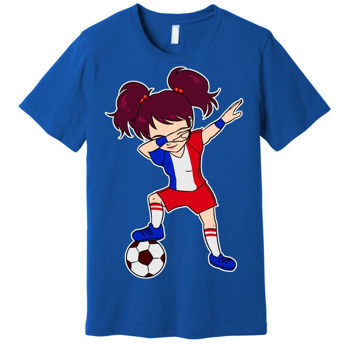 French Dabbing Soccer Girl France Premium T-Shirt