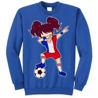 French Dabbing Soccer Girl France Tall Sweatshirt