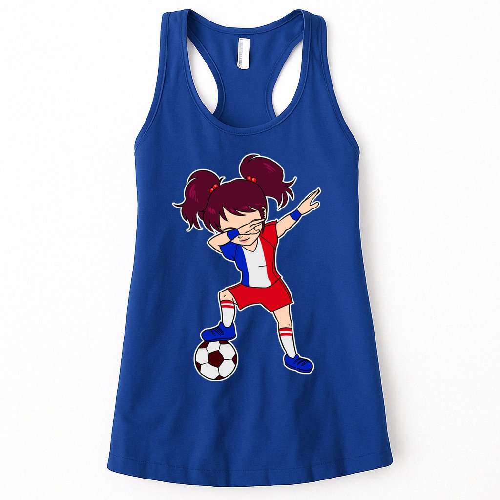 French Dabbing Soccer Girl France Womens Tank Top