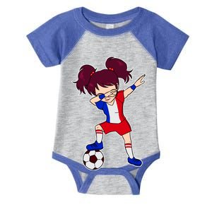 French Dabbing Soccer Girl France Infant Baby Jersey Bodysuit