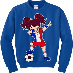 French Dabbing Soccer Girl France Kids Sweatshirt