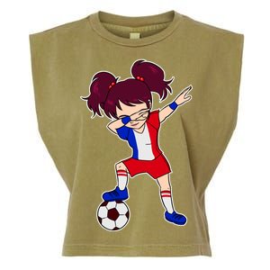 French Dabbing Soccer Girl France Garment-Dyed Women's Muscle Tee