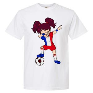 French Dabbing Soccer Girl France Garment-Dyed Heavyweight T-Shirt