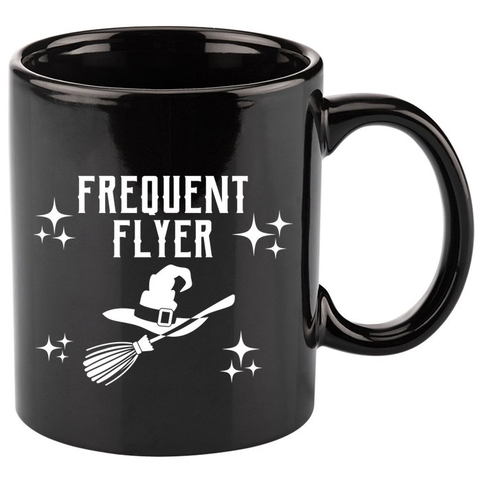 Frequent Flyer Funny Witch Halloween 11oz C Handle Ceramic Mug