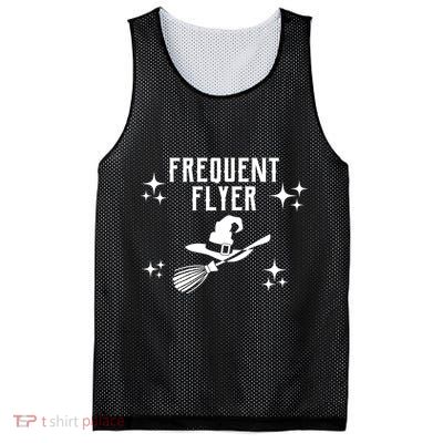 Frequent Flyer Funny Witch Halloween Mesh Reversible Basketball Jersey Tank