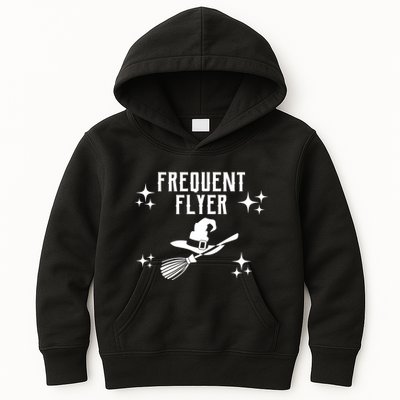 Frequent Flyer Funny Witch Halloween Kids Hoodie