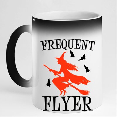 Frequent Flyer Witch 11oz Black Color Changing Mug