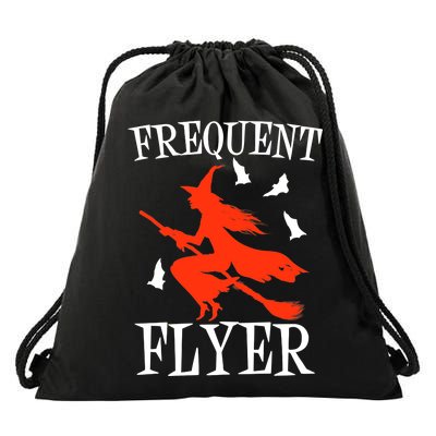 Frequent Flyer Witch Drawstring Bag