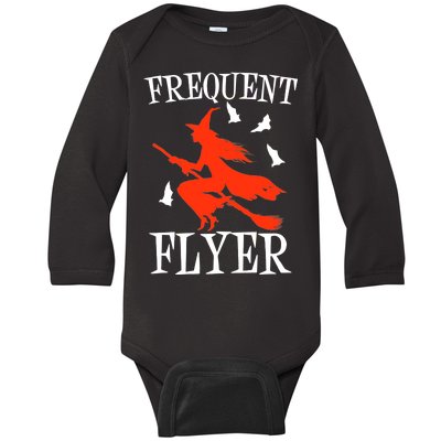 Frequent Flyer Witch Baby Long Sleeve Bodysuit