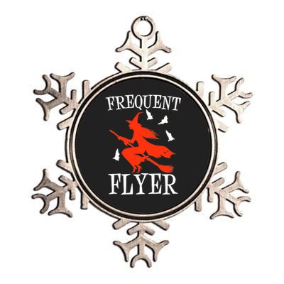 Frequent Flyer Witch Metallic Star Ornament