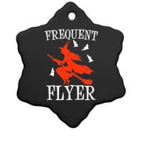 Frequent Flyer Witch Ceramic Star Ornament