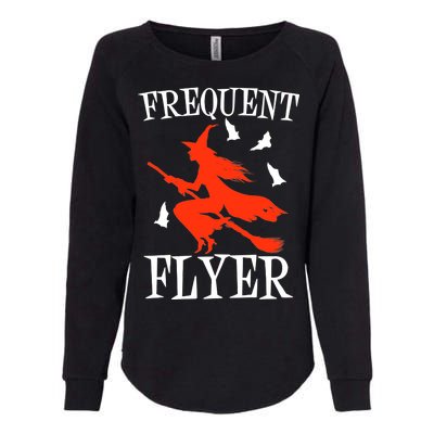 Frequent Flyer Witch Womens California Wash Sweatshirt