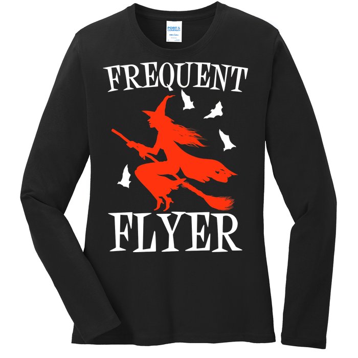 Frequent Flyer Witch Ladies Long Sleeve Shirt