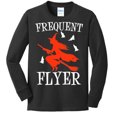 Frequent Flyer Witch Kids Long Sleeve Shirt