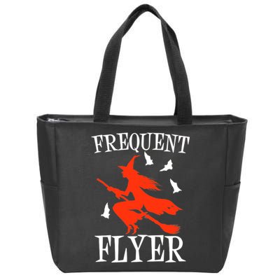 Frequent Flyer Witch Zip Tote Bag