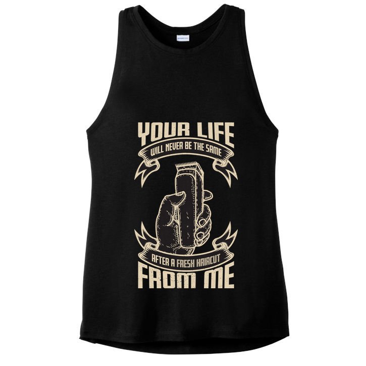 Fresh Haircut Ladies PosiCharge Tri-Blend Wicking Tank