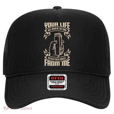 Fresh Haircut High Crown Mesh Back Trucker Hat