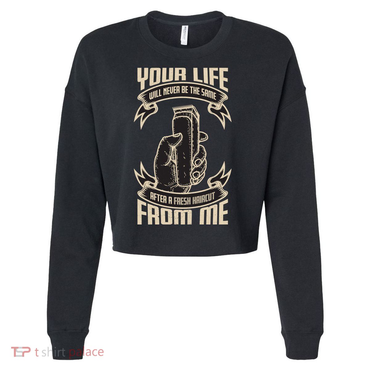 Fresh Haircut Cropped Pullover Crew