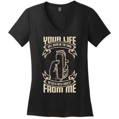 Fresh Haircut Women's V-Neck T-Shirt