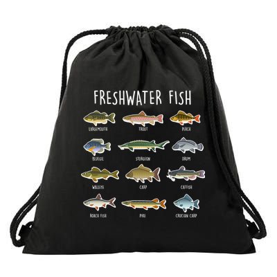 Freshwater Fish - 100 Different Types Drawstring Bag