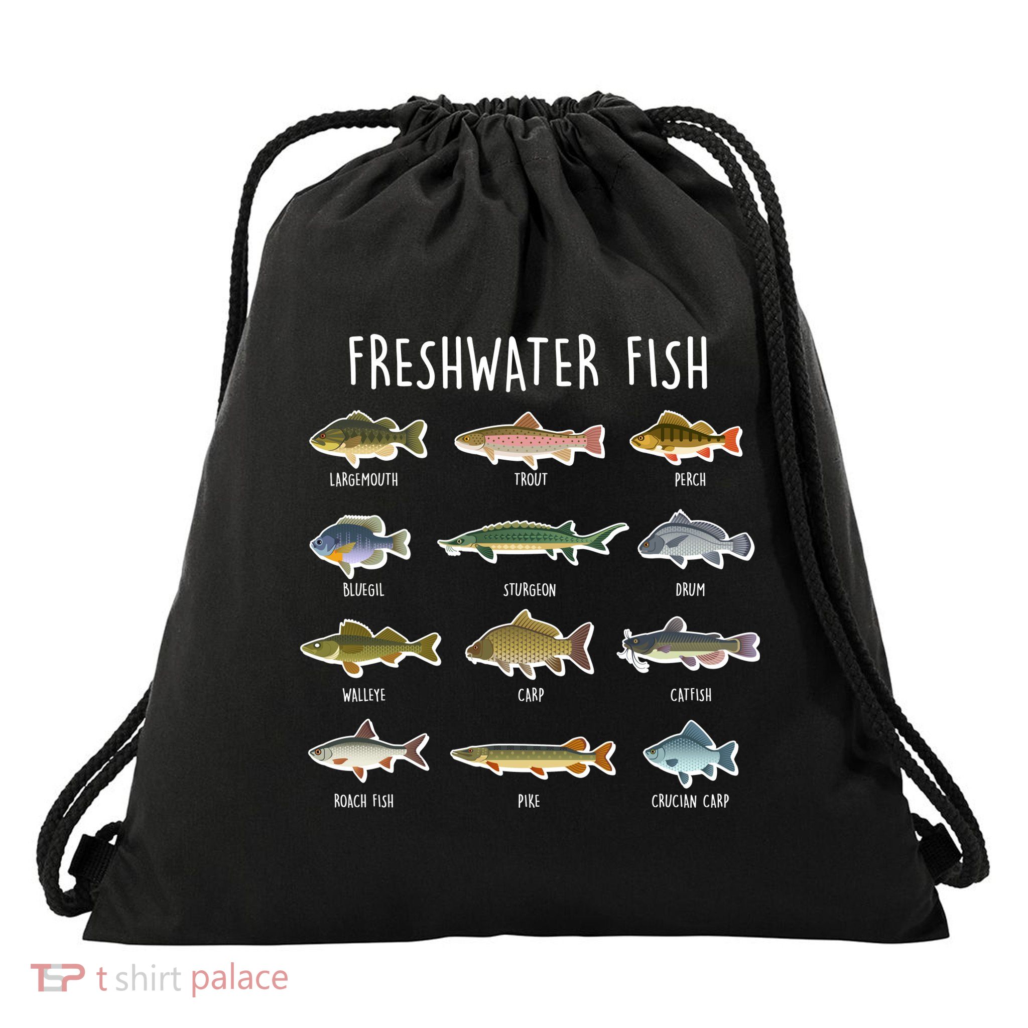 Freshwater Fish - 100 Different Types Drawstring Bag
