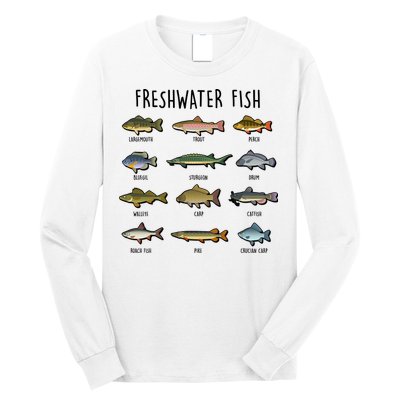 Freshwater Fish - 100 Different Types Long Sleeve Shirt