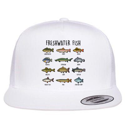 Freshwater Fish - 100 Different Types Flatbill Hat