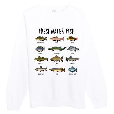 Freshwater Fish - 100 Different Types Premium Crewneck Sweatshirt