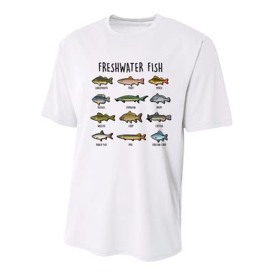 Freshwater Fish - 100 Different Types Youth Performance Sprint T-Shirt
