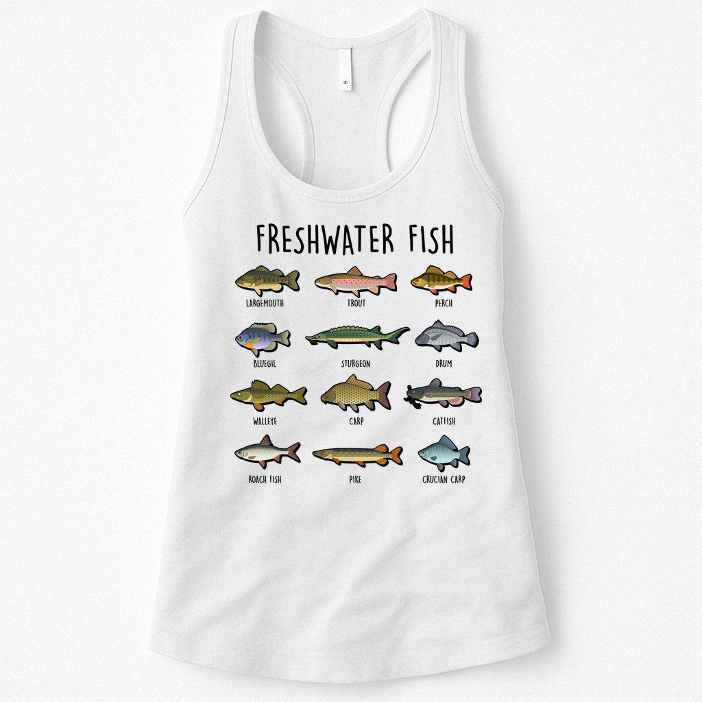 Freshwater Fish - 100 Different Types Womens Tank Top