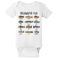 Freshwater Fish - 100 Different Types Baby Bodysuit