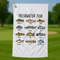 Freshwater Fish - 100 Different Types Golf Towel