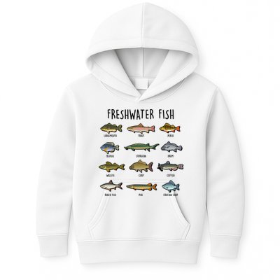 Freshwater Fish - 100 Different Types Kids Hoodie