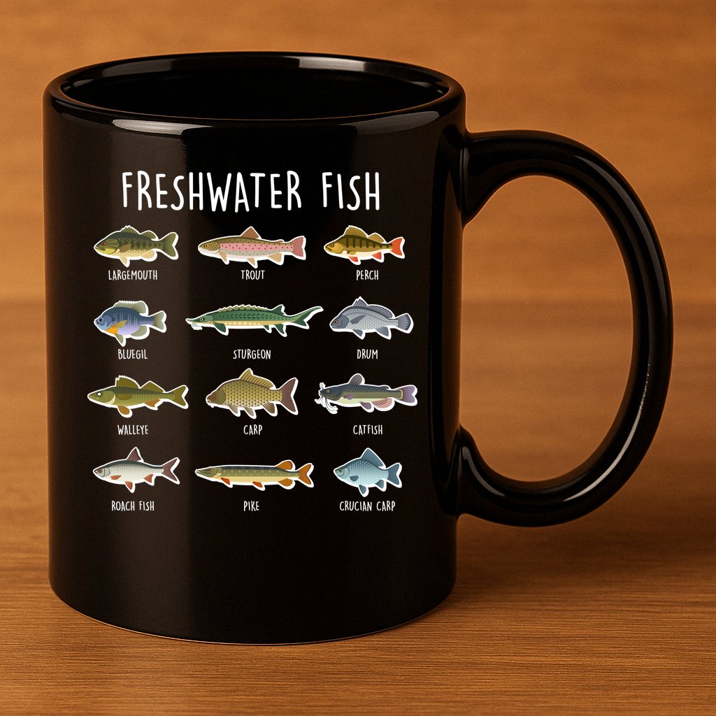 Freshwater Fish 11oz C Handle Ceramic Mug