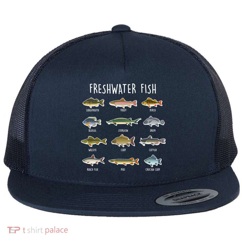 Freshwater Fish Flat Bill Trucker Hat