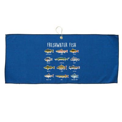 Freshwater Fish Large Microfiber Waffle Golf Towel