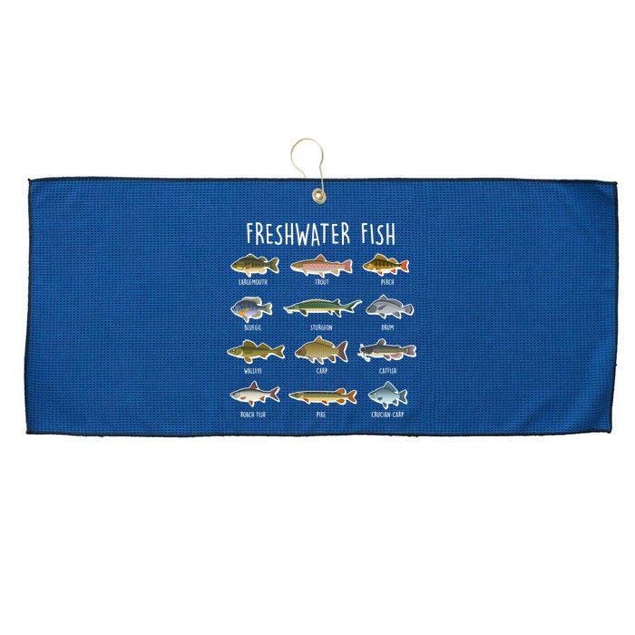 Freshwater Fish Large Microfiber Waffle Golf Towel