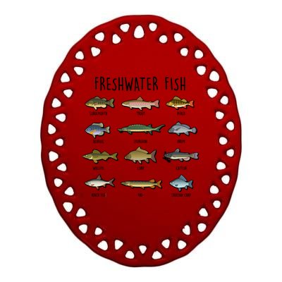 Freshwater Fish Ceramic Oval Ornament