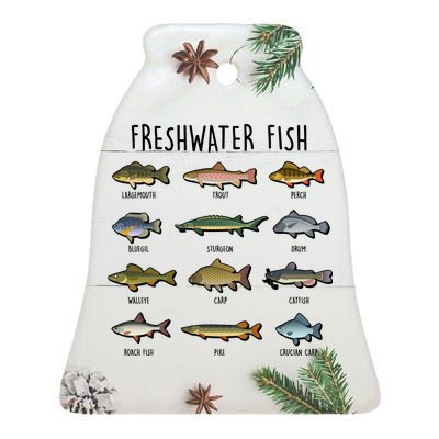 Freshwater Fish Ceramic Bell Ornament