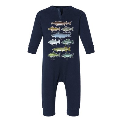 Freshwater Fish Types Fishing Infant Fleece One Piece