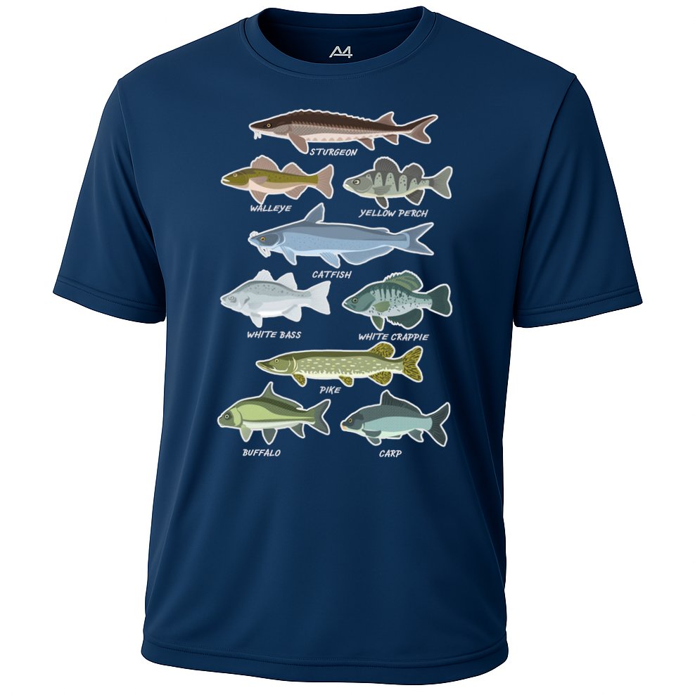Freshwater Fish Types Fishing Performance Shirt