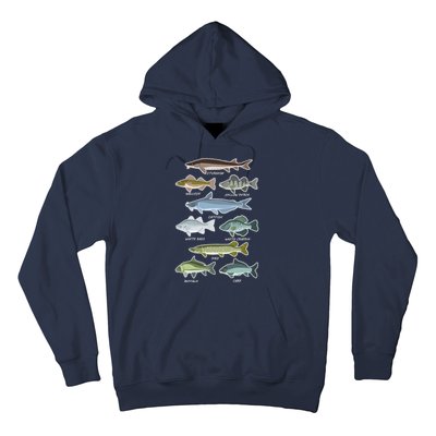 Freshwater Fish Types Fishing Hoodie