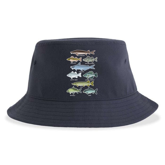 Freshwater Fish Types Fishing Sustainable Bucket Hat